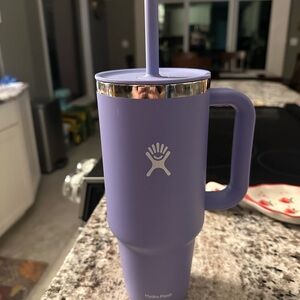 Hydro Flask Purple Insulated Tumbler with Handle and Straw